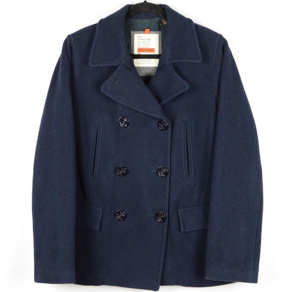 Abercrombie & Fitch Jackets & Blazers - Abercrombie Navy Blue Peacoat Jacket